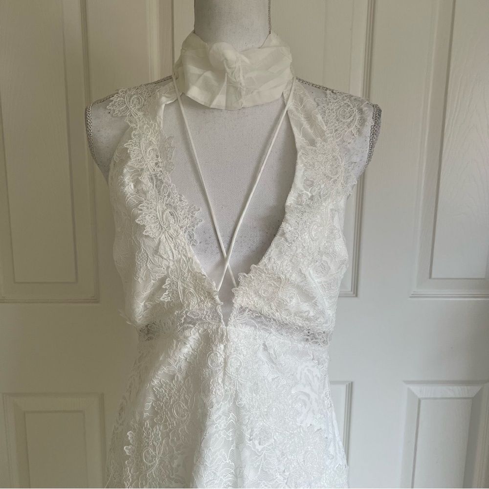 For Love & Lemons Nicola Lace Bridal Gown White Medium / Large NEW MSRP $648 - Picture 6 of 14